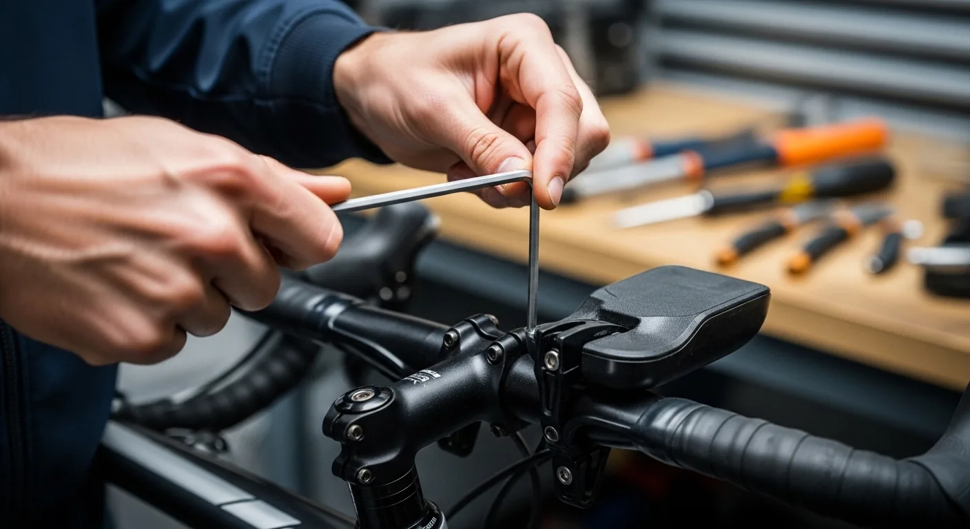 Installation et réglage d'un prolongateur clip-on sur un guidon de vélo de route avec une clé Allen