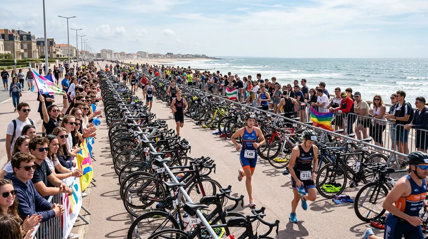 Zone de transition animée du tri-relais sur le remblai de La Baule
